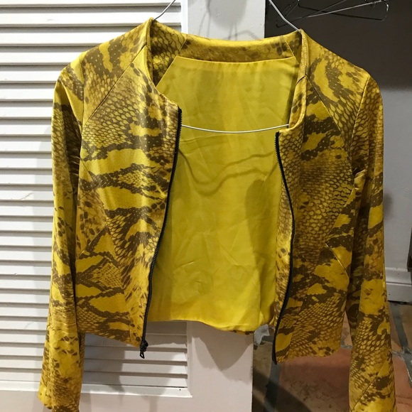 yellow snakeskin jacket